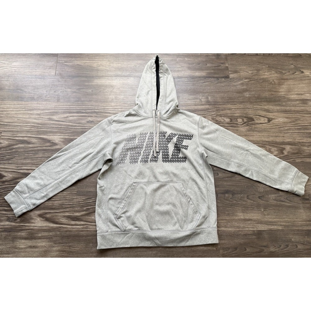 Unisex Nike Therma Fit Hoodie Sweatshirt Gray Sportswear Sporty Swoosh Sporty M